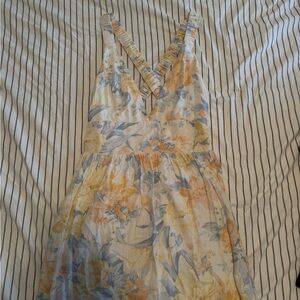 Abercrombie & Fitch Floral Mini Dress - Yellow and Blue